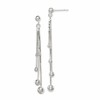 Sterling Silver Polished Graduated Beaded Chain Post Dangle Earrings