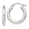 Sterling Silver 3mm Round Hoop Earrings
