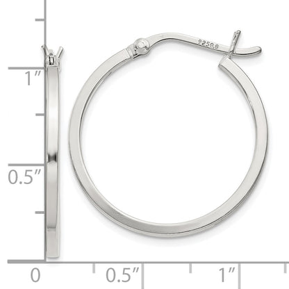 Sterling Silver 1.5x25mm Hoop Earrings