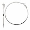 Sterling Silver RH-plated 1.5x60mm Omega Back Round Hoop Earrings