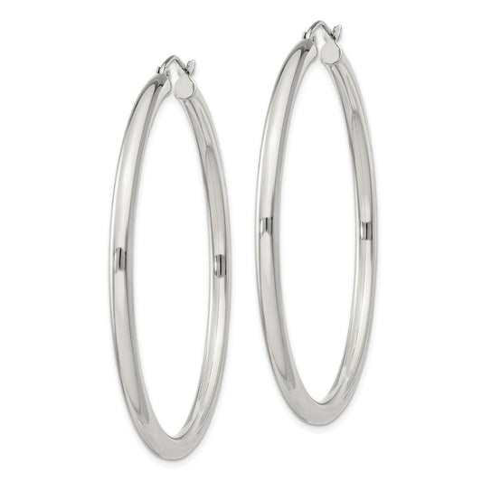 Sterling Silver 3mm Round Hoop Earrings