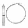Sterling Silver Rhodium Plated 4.25x35 Hoop Earrings