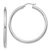 Sterling Silver Rhodium-plated 3mm Round Hoop Earrings