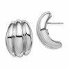Sterling Silver Polished Rhodium Plated Hollow Post Earrings