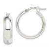 Sterling Silver Polished 6mm Round Hoop Earrings
