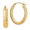 Sterling Silver Gold-plated Textured 5mm Oval Hoop Earrings