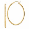 Sterling Silver Gold-plated Textured 2mm Hollow Oval Hoop Earrings