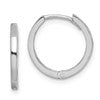 Sterling Silver Rhodium Polished Hinged Hoop Earrings