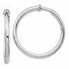 Sterling Silver RH-plated 3x37mm Non-Pierced Round Hoop Earrings