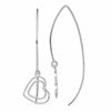 Sterling Silver Rhodium-plated Heart Threader Earrings