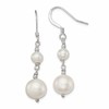 Sterling Silver Polished 6-10mm Freshwater Cultured Pearl Dangle Earrings