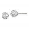 Sterling Silver Rhodium-plated Post 8mm White Czech Crystal Earrings