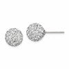 Sterling Silver Rhodium-plated 10mm White Czech Crystal Post Earrings