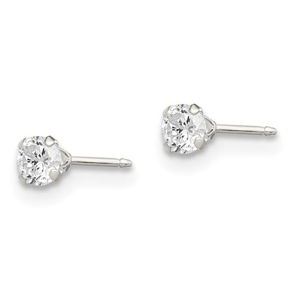 Sterling Silver 4pc Post Stellux Crystal Earring Set