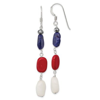 "Pearl, Natural Stone and Shell Earrings"