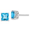 Sterling Silver Rhodium-plated Blue Topaz Earrings