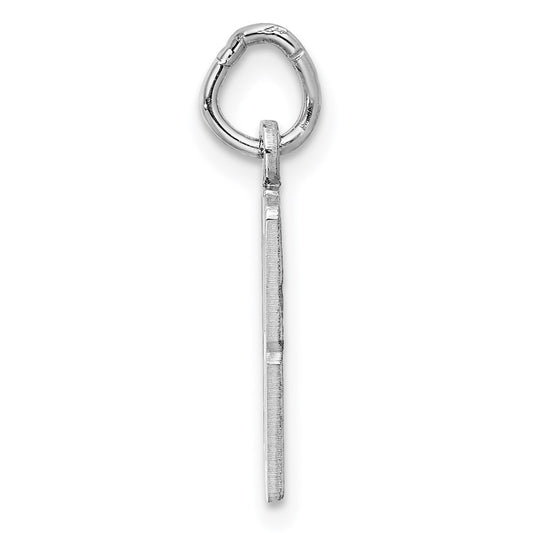 Sterling Silver/Rhodium-plated Elongated Number 18 Charm