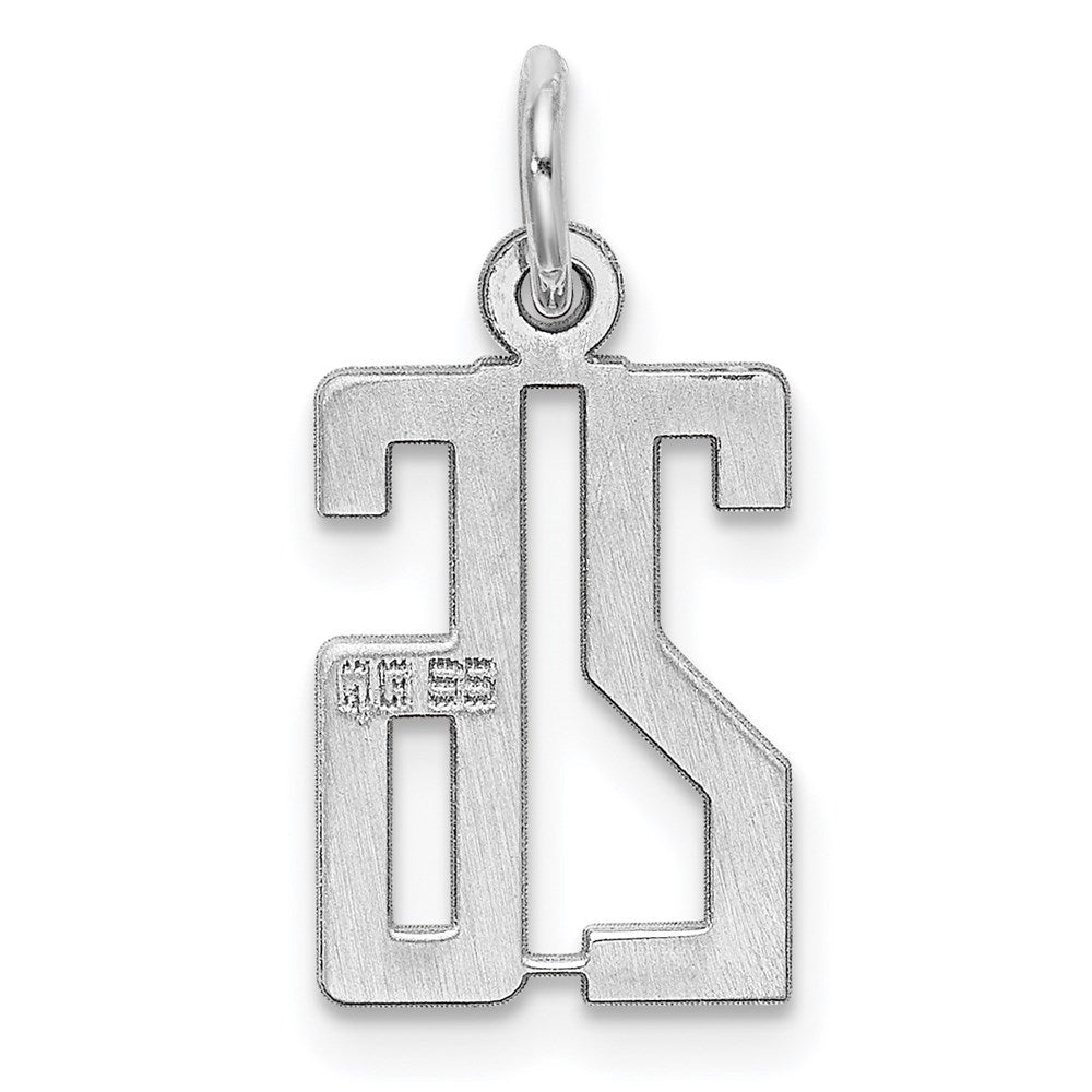 Sterling Silver/Rhodium-plated Elongated Number 26 Charm