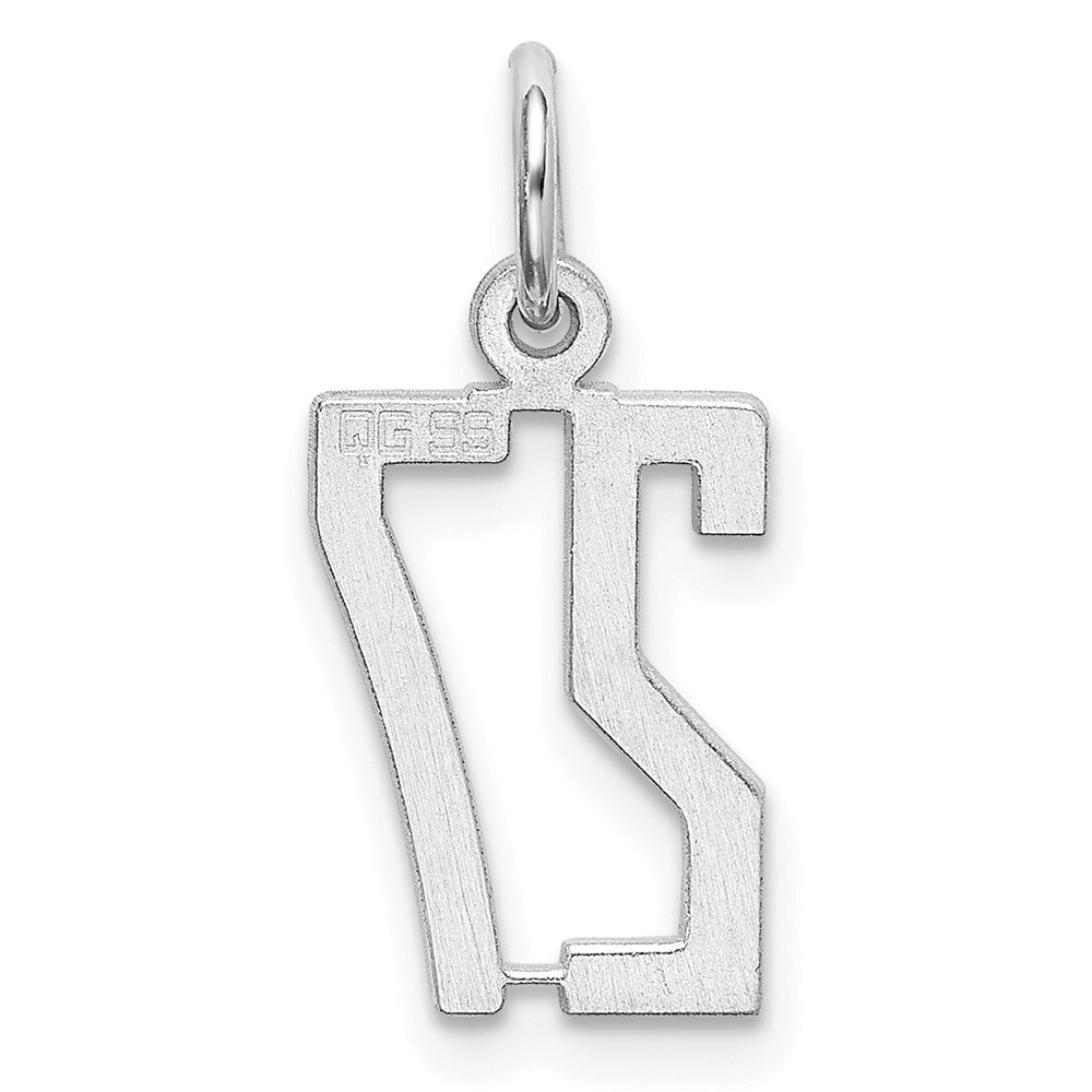 Sterling Silver/Rhodium-plated Elongated Number 27 Charm