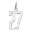 Sterling Silver/Rhodium-plated Elongated Number 27 Charm