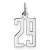 Sterling Silver/Rhodium-plated Elongated Number 29 Charm