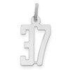 Sterling Silver/Rhodium-plated Elongated Number 37 Charm
