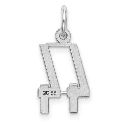 Sterling Silver/Rhodium-plated Elongated Number 44 Charm