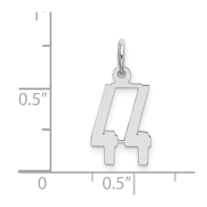 Sterling Silver/Rhodium-plated Elongated Number 44 Charm