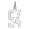 Sterling Silver/Rhodium-plated Elongated Number 54 Charm