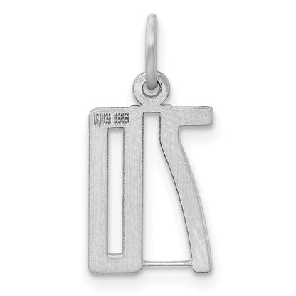 Sterling Silver/Rhodium-plated Elongated Number 70 Charm