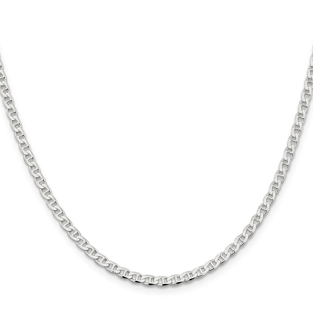 Sterling Silver 3.15mm D/C Flat Anchor Curb Chain Anklet