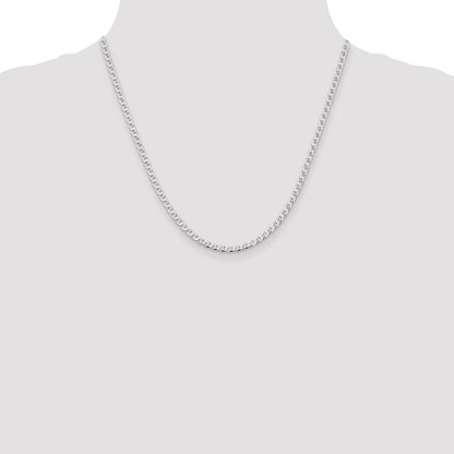 Sterling Silver 3.15mm D/C Flat Anchor Curb Chain