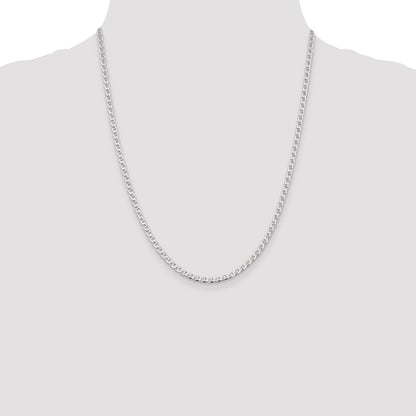Sterling Silver 3.15mm D/C Flat Anchor Curb Chain Anklet