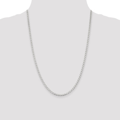 Sterling Silver 3.15mm D/C Flat Anchor Curb Chain
