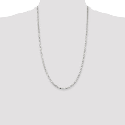 Sterling Silver 3.15mm D/C Flat Anchor Curb Chain