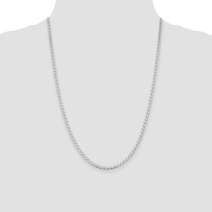 Sterling Silver Rhodium-plated 3.15mm D/C Flat Anchor Curb Chain