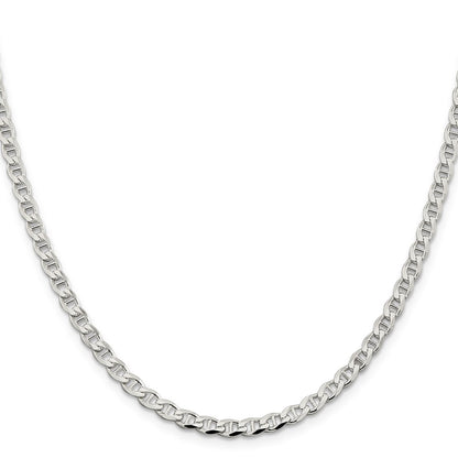 Sterling Silver 4.0mm D/C Flat Anchor Curb Chain
