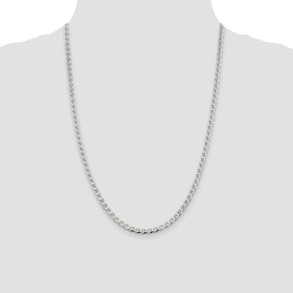 Sterling Silver 4.0mm D/C Flat Anchor Curb Chain