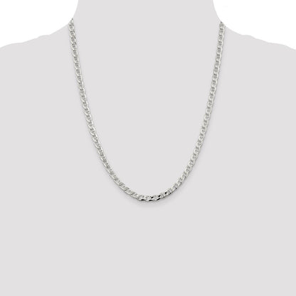 Sterling Silver 4.65mm D/C Flat Anchor Curb Chain