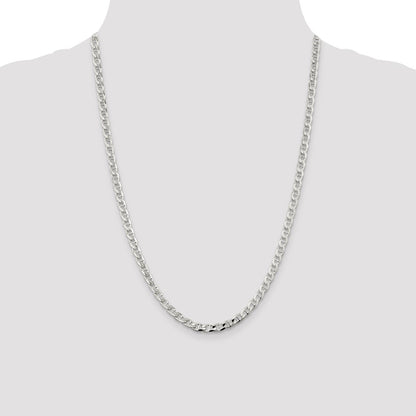Sterling Silver 4.65mm D/C Flat Anchor Curb Chain