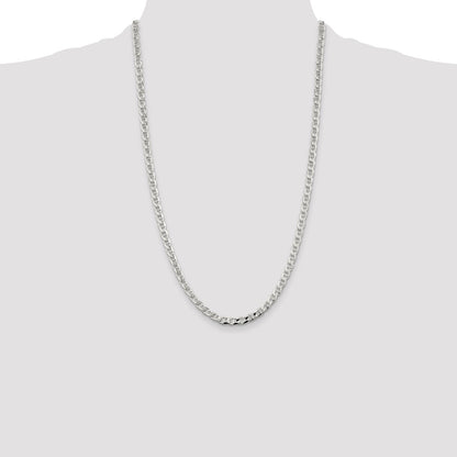 Sterling Silver 4.65mm D/C Flat Anchor Curb Chain