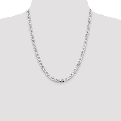 Sterling Silver 5.7mm D/C Flat Anchor Curb Chain