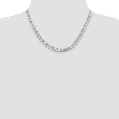 Sterling Silver 6.5mm D/C Flat Anchor Curb Chain