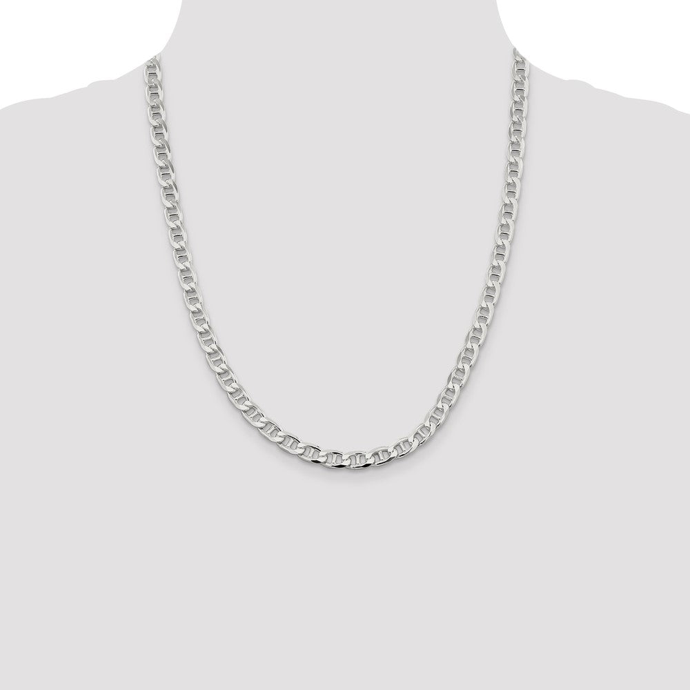 Sterling Silver 6.5mm D/C Flat Anchor Curb Chain