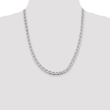 Sterling Silver 6.5mm D/C Flat Anchor Curb Chain