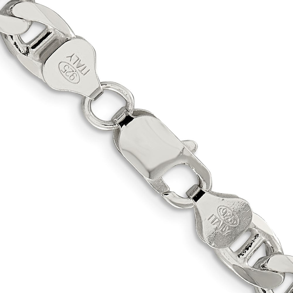 Sterling Silver 7.4mm D/C Flat Anchor Curb Chain