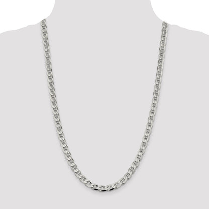 Sterling Silver 7.4mm D/C Flat Anchor Curb Chain