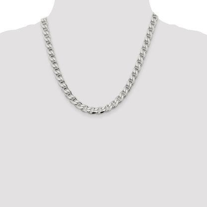 Sterling Silver 8.25mm D/C Flat Anchor Curb Chain