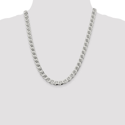 Sterling Silver 8.25mm D/C Flat Anchor Curb Chain