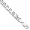 Sterling Silver Rhodium-plated 8.25mm D/C Flat Anchor Curb Chain